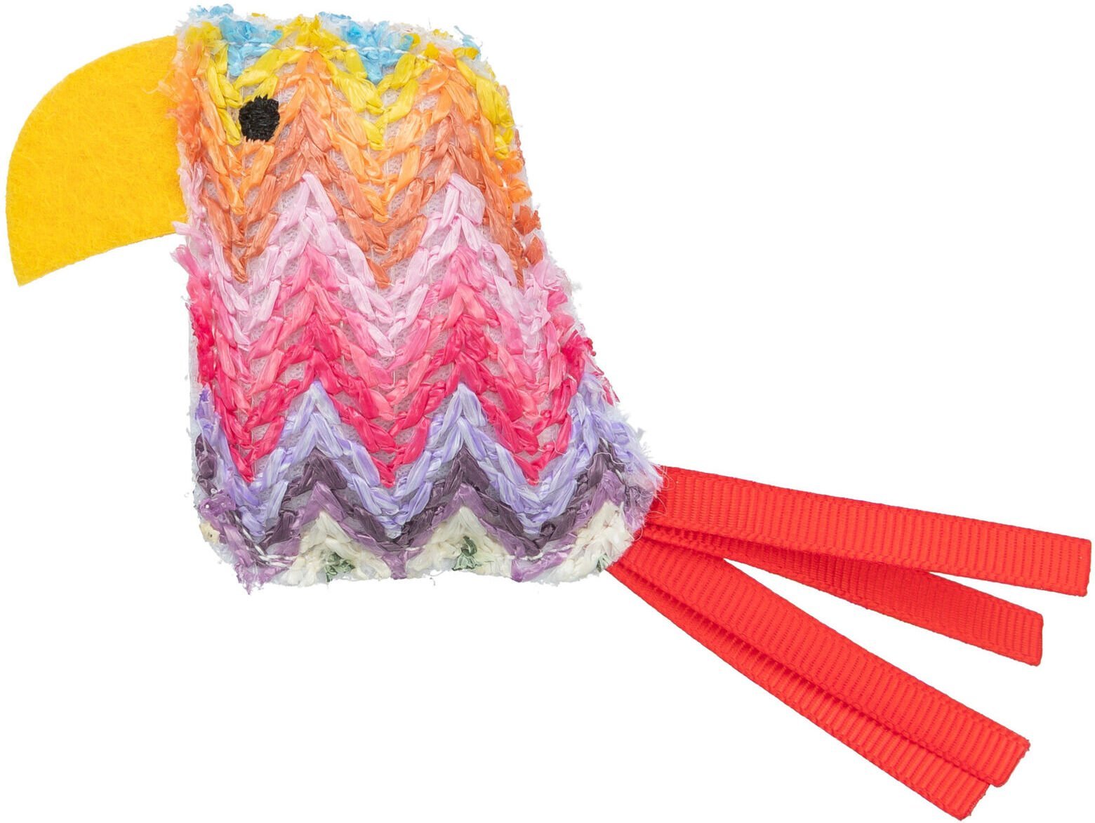 Papuga, zabawka, dla kota, poliester, 12 cm, z kocimiętką