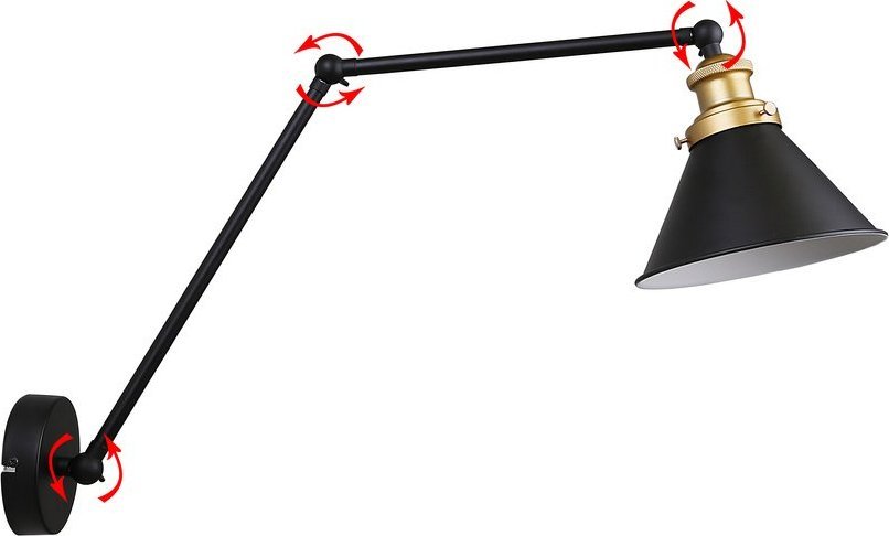 Kinkiet Candellux FUNDO LAMPA KINKIET CZARNY+ZŁOTY 1X40 E27 KLOSZ CZARNY