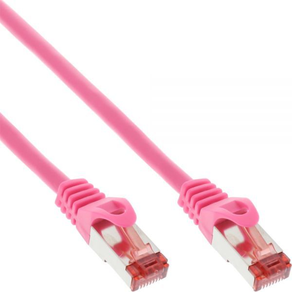 InLine Patchcord S/FTP, PiMF, Cat.6, PVC, różowy 0.25m (76422M)