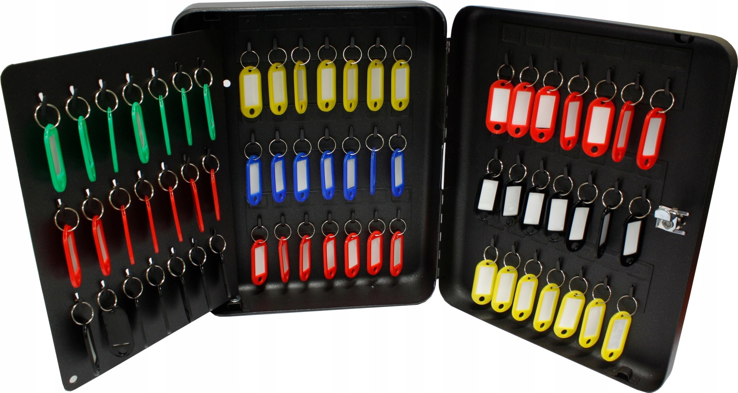 Metalplus Szafka wisząca na 84 klucze czarna z zawieszkami