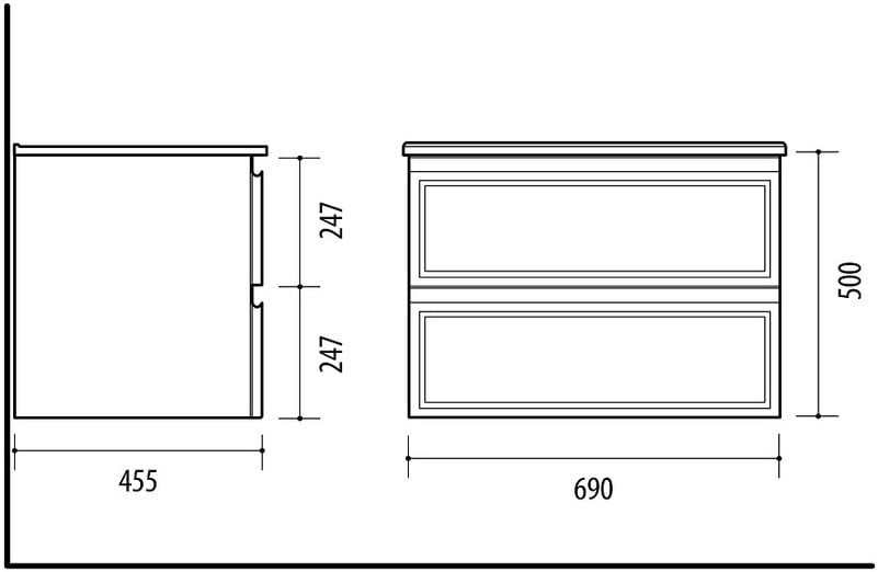 BATHROOM CABINET DOMOLETTI SA 70DL-2