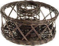 WickerPL Okrągła Wiklinowa taca na karafkę i szklanki 34 H16/20 cm