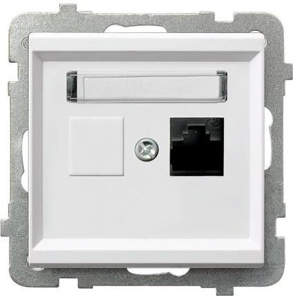 Ospel Gniazdo komputerowe Sonata pojedyncze RJ45 5e białe (GPK-1R/K/m/00)