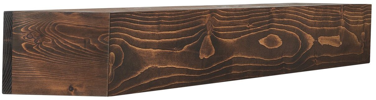 Półka na Kominek 213 cm Drewniana Wisząca do Salonu Naturalny Brąz