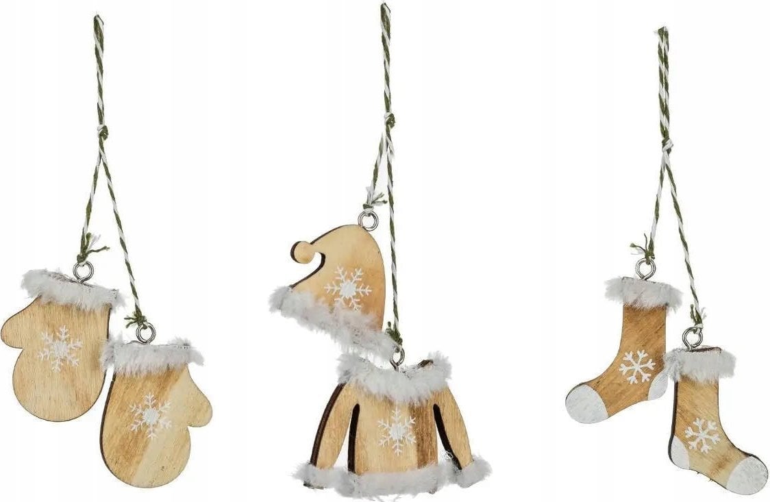 Dekoracja świąteczna Fééric Lights and Christmas Zawieszki drewniane z motywem zimowym