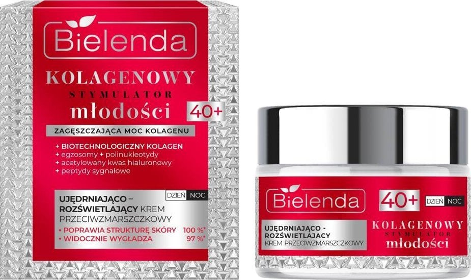 Bielenda Kolagenowy stymulator młodości Ujędrniająco-rozświetlający krem przeciwzmarszczkowy 40+ 50ml
