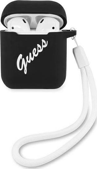 Guess Etui ochronne GUACA2LSVSBW Silicone Vintage do AirPods 1/2 czarne