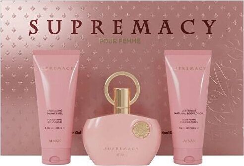 SET AFNAN Supremacy Pink EDP spray 100ml + SHOWER GEL 100ml + BODY LOTION 100ml