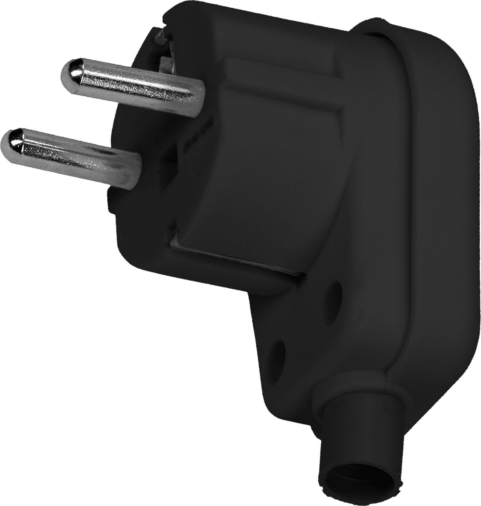 Orno Wtyczka kątowa, Uni-Schuko, rozbieralna, czarna