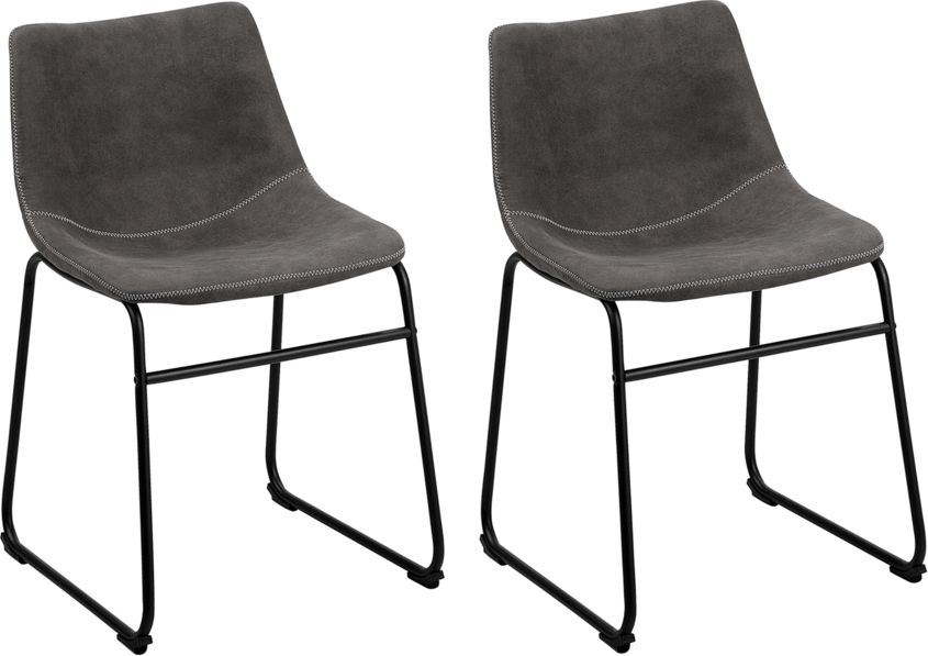 Beliani Zestaw 2 krzeseł do jadalni ciemnoszary BATAVIA