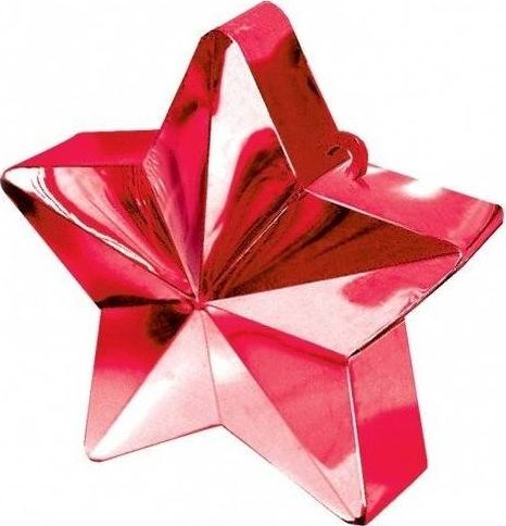 AMSCAN Obciążnik ciężarek do balonów napełnionych helem - Gwiazda czerwona - 170 g. uniwersalny
