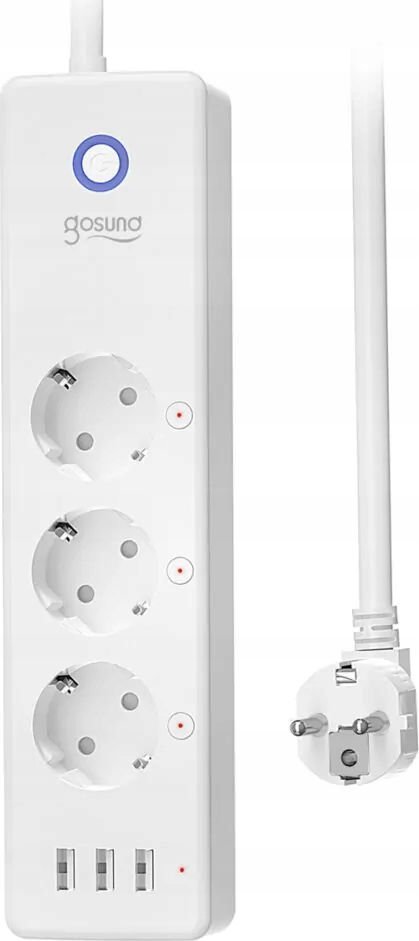 Listwa zasilająca Gosund 3 gniazda 1.5 m biała (071410)