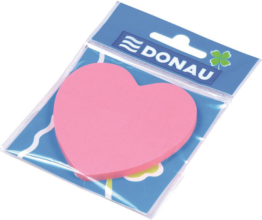 Donau Bloczek samoprzylepny 1x50 kart, serduszko, jasnoróżowy (5901498018100)