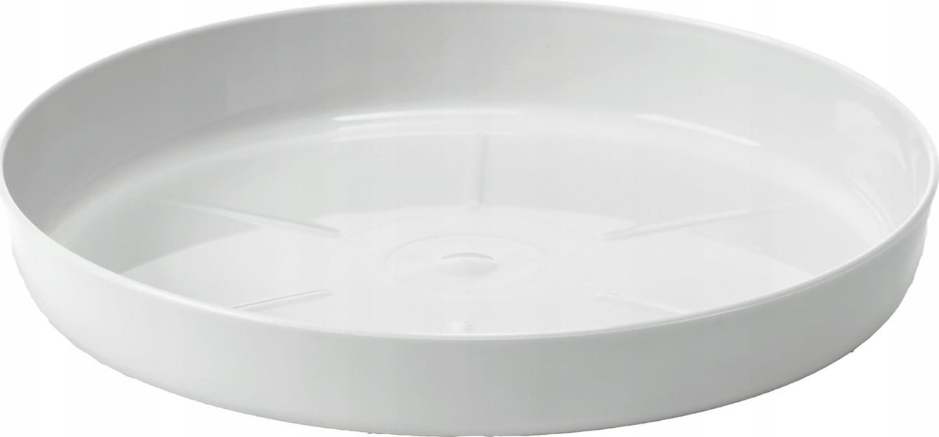 Podstawka pod doniczkę Biała 19,7x2,9cm Plastikowa błyszcząca
