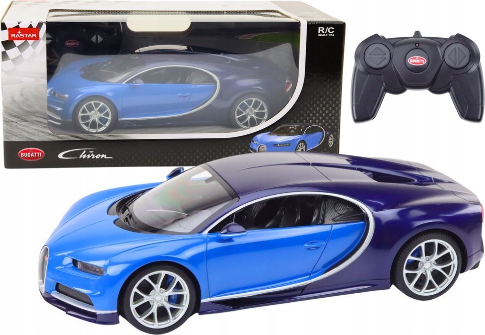 Rastar Samochód Zdalnie Sterowany RC 1:14 Bugatti Veyron Chiron Niebieski