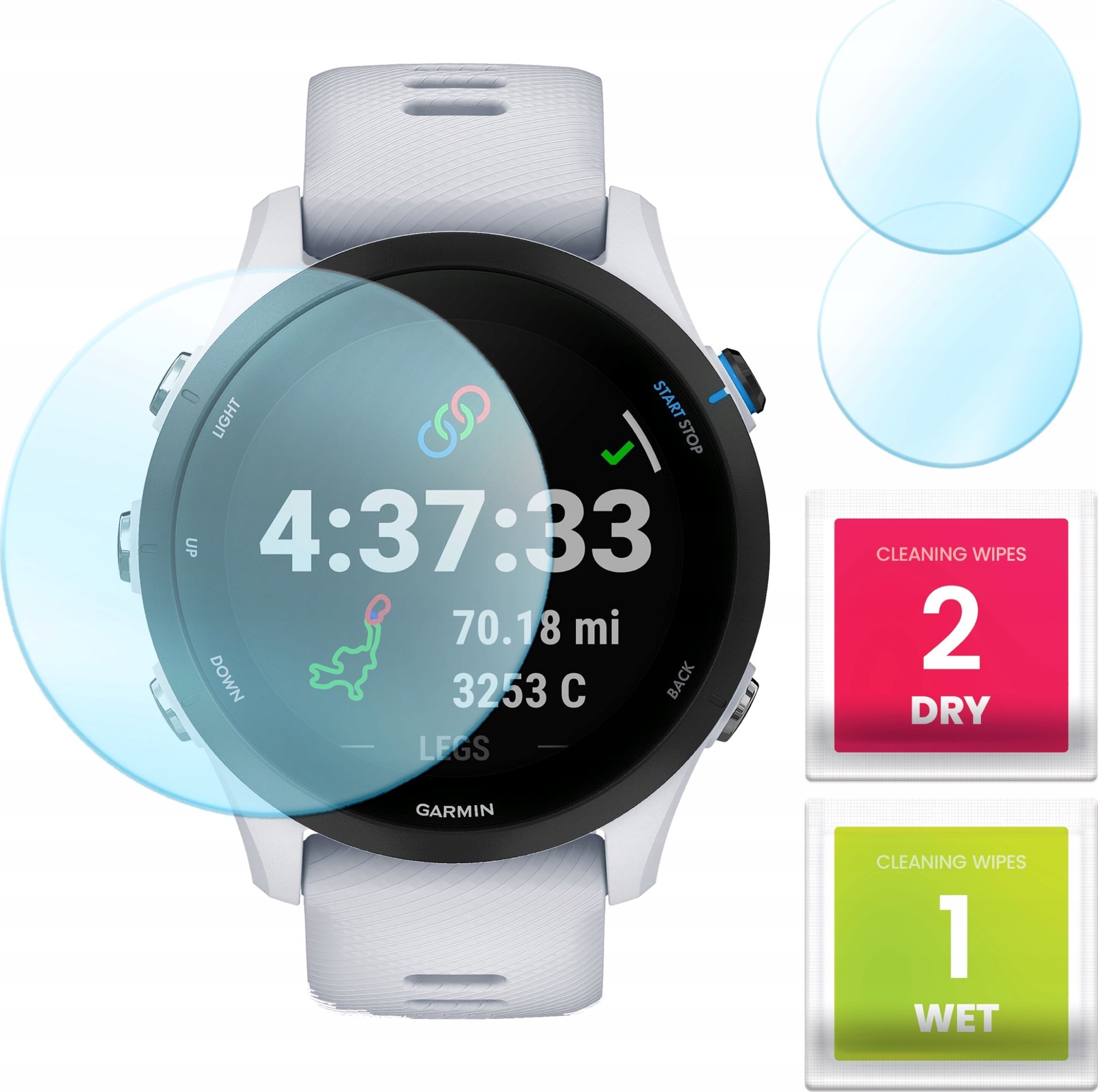 Hello Case 2-PAK Szkło Hybrydowe do Garmin Forerunner 255 (Szybka, Szkiełko, Ochronne)