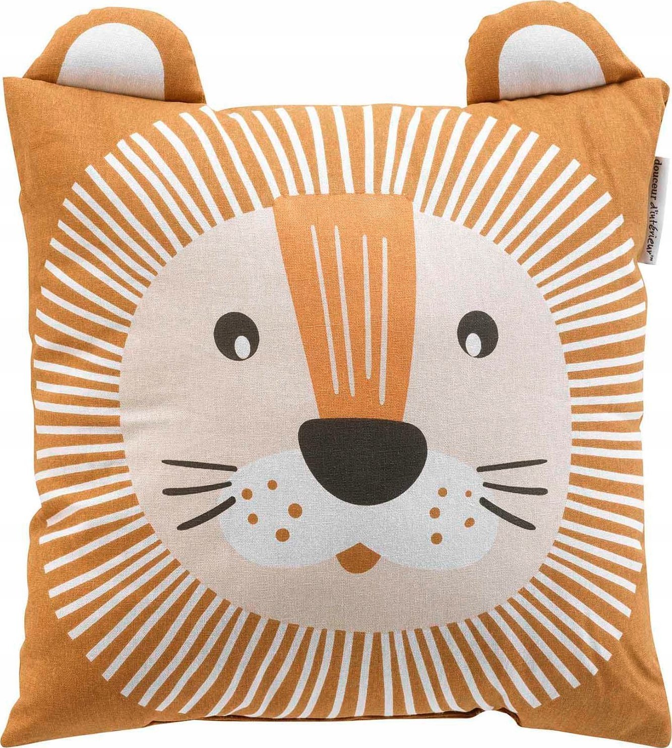 Douceur d`Interieur Poduszka dziecięca z uszami, lew, 40 x 40 cm