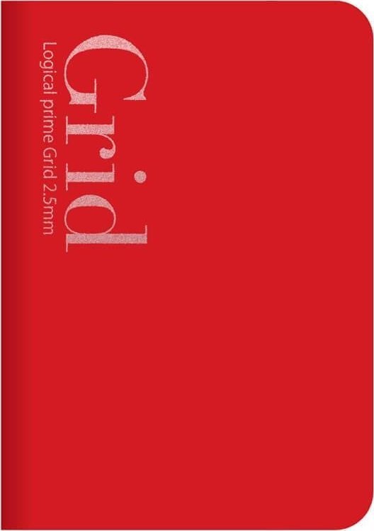 Notatnik B6 kratka Logical Prime Grid 2,5mm czerw