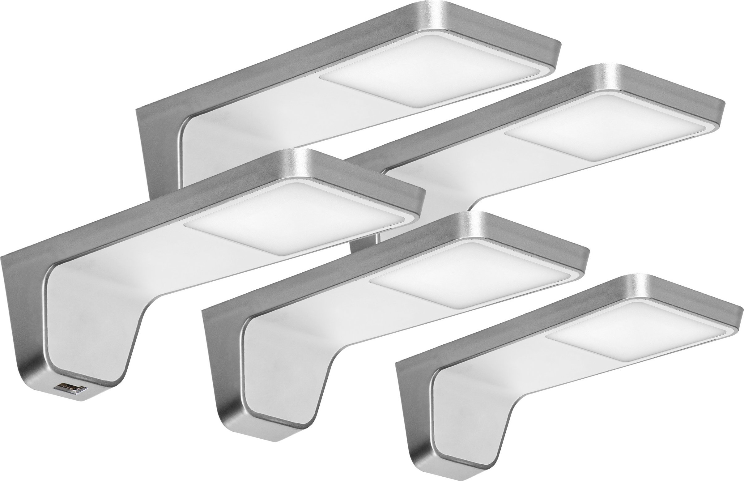 Orno NELA zestaw 5 lamp podszafkowych LED, 4x2W+7,5W, 4000K, z USB, biały