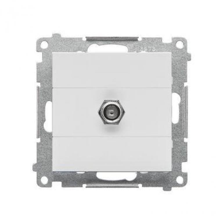 Gniazdo antenowe typu F Kontakt-Simon 55 TASF1.01/114 pojedyncze moduł. Do instalacji indywidualnych jasnoszary mat