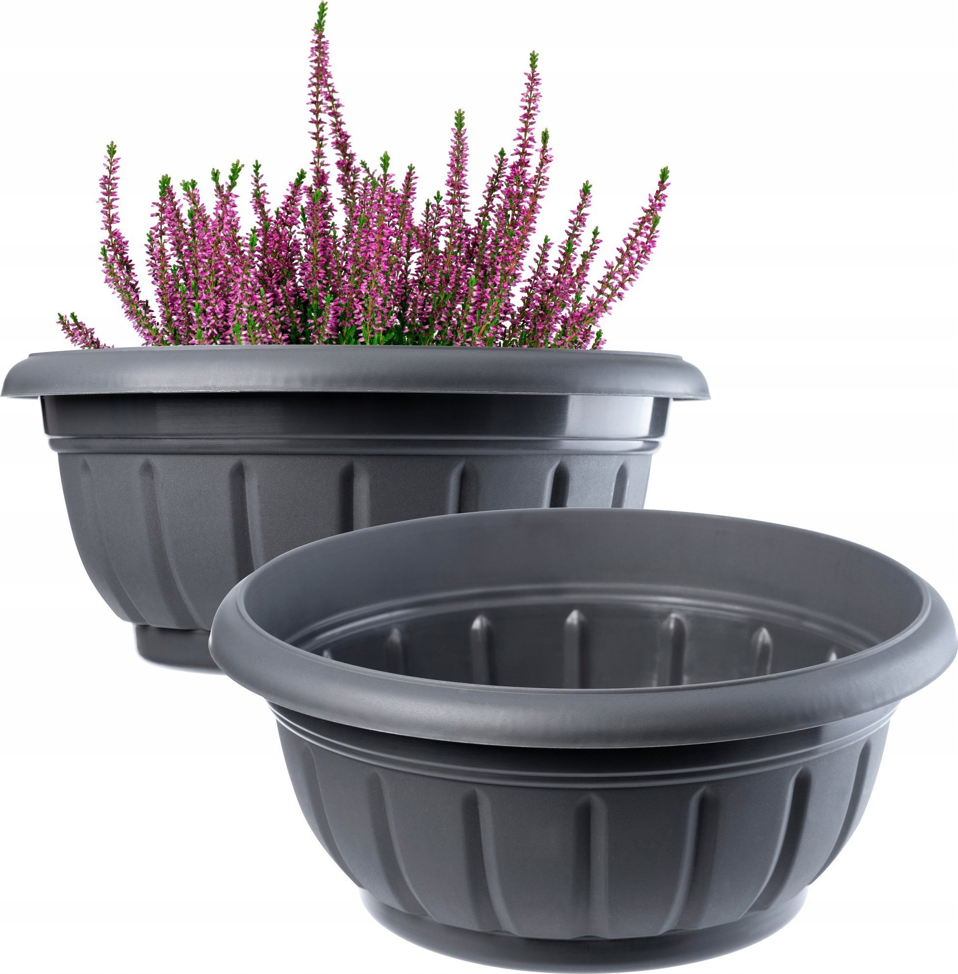 Kadax Doniczka Donica Misa Na Kwiaty Grafit 34cm 2szt