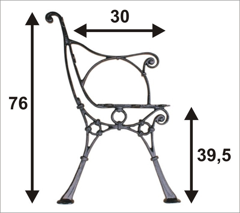 Noga do ławki z podpórką C 5 desek
