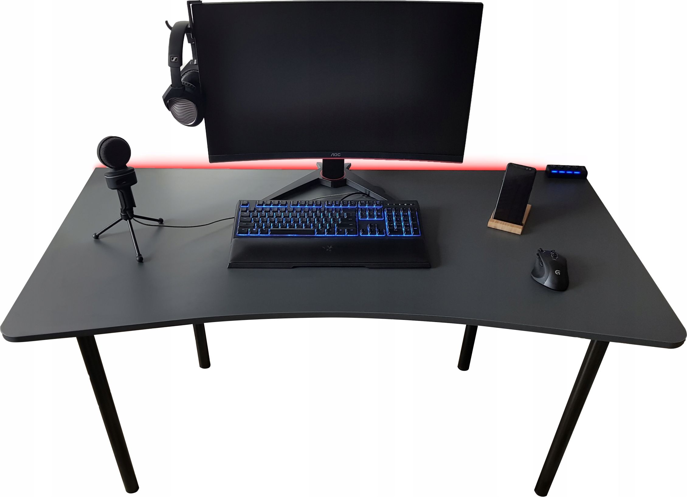 Biurko Zdesk CC-710B-Po/B-LH Grafitowe 138 cmx68 cm