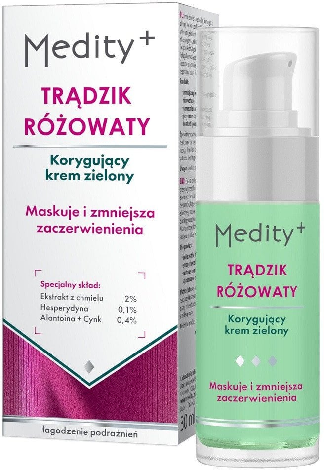 Medity+ Trądzik Różowaty korygujący krem zielony 30ml