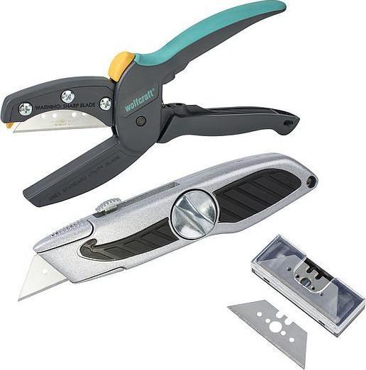 Wolfcraft ZESTAW DO CIĘCIA (NOŻYCE + NÓŻ + OSTRZA TRAPEZOWE)