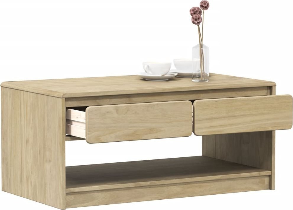 vidaXL Stolik kawowy SAUDA, kolor dębu, 99x55x45 cm, drewno sosnowe