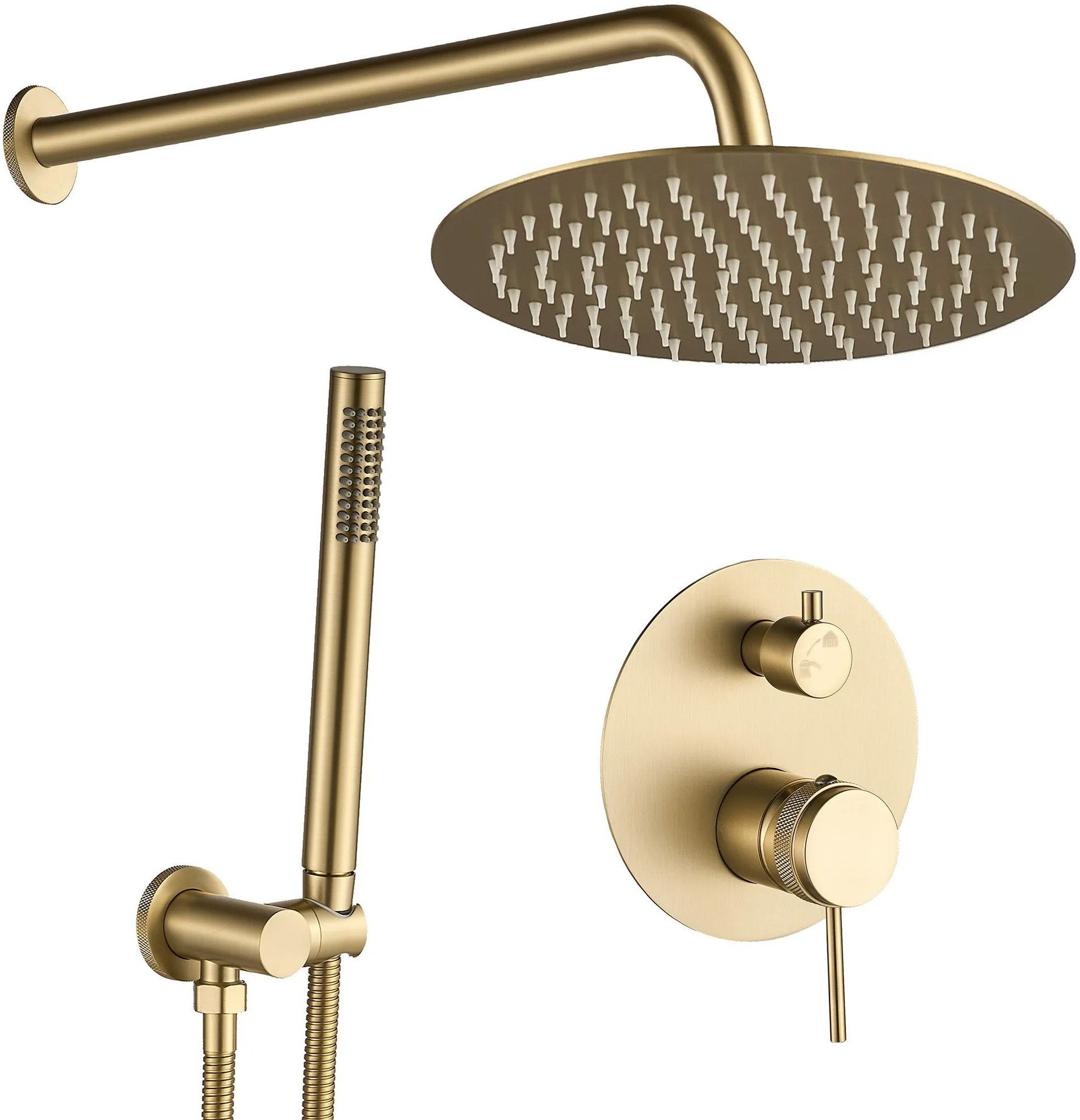 Zestaw natryskowy podtynkowy Rea Lungo Grip Złoty Szczotkowany + BOX