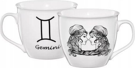 Dajar Kubek zodiak bliźnięta porcelanowy biały 550 ml