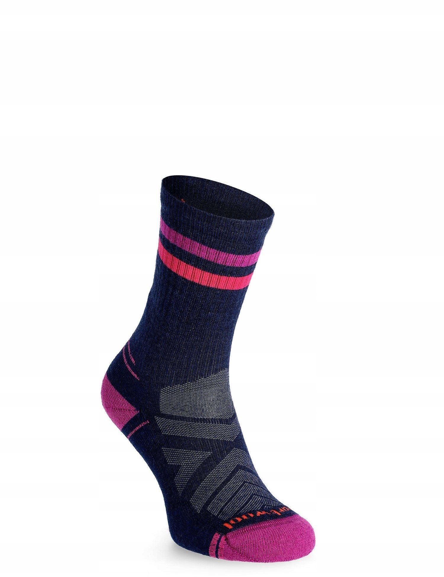 W'S Hike Light Cushion Tube Stripe Crew Socks, N59 | deep navy/power pink, S