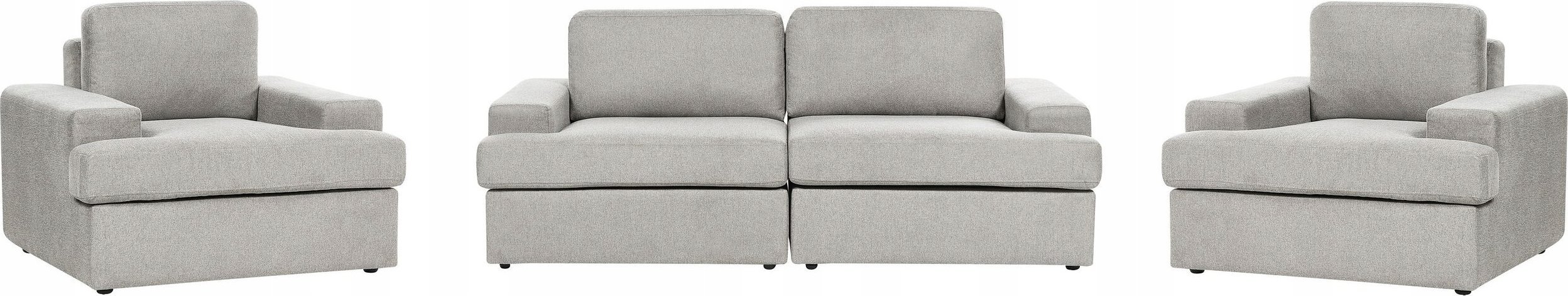 Beliani Komplet wypoczynkowy 5-osobowy jasnoszary ALLA