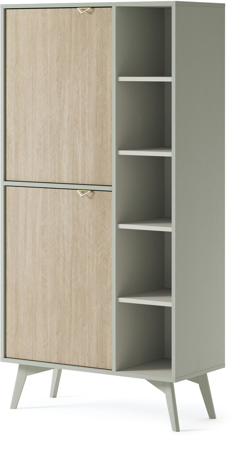 Wysoki regał Silva RG-80 w kolorze Eukaliptus + Jodełka Scandi