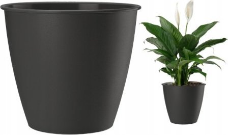 Galicja Doniczka okrągła antracytowa na kwiaty 13x12 cm Azalia