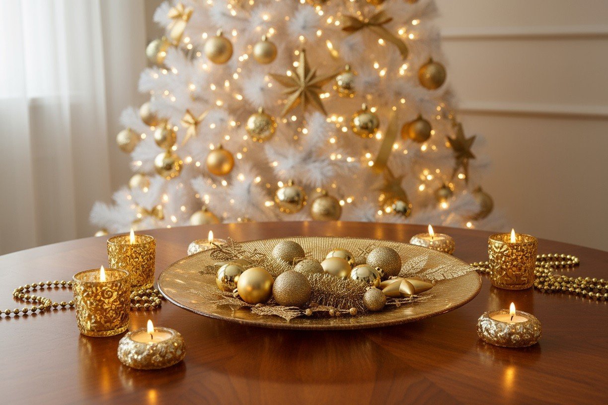 Patera dekoracyjna 27 cm okrągła Ambition Serve złota