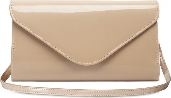 Solome BEŻOWA KOPERTÓWKA TOREBKA WIZYTOWA SOLOME L5 LAKIER