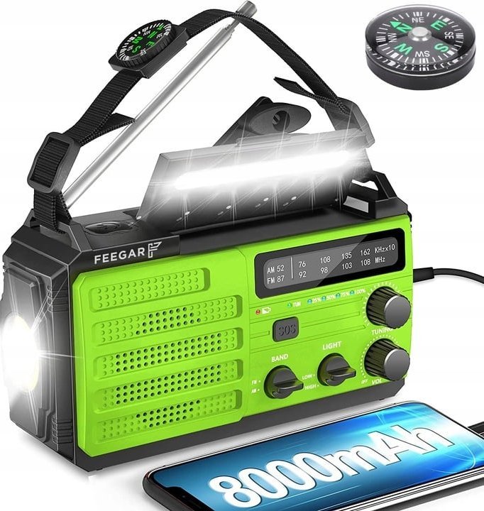 Radio Feegar Feegar OZE 3 Radio FM/AM Solar Powerbank 8000mAh Latarka SOS
