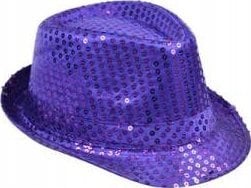 Arpex KAPELUSZ CEKINY FIOLEOWY