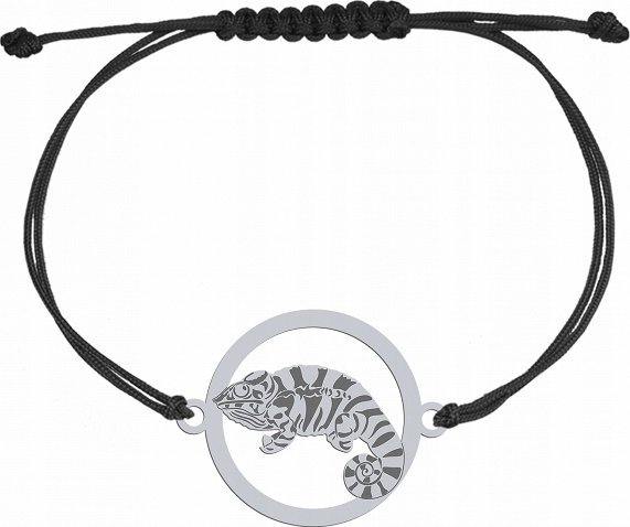 Radziszewska Jewellery Bransoletka Srebrna Kameleon Srebro 925 Sznurek Dedykacja Prezent Biżuteria