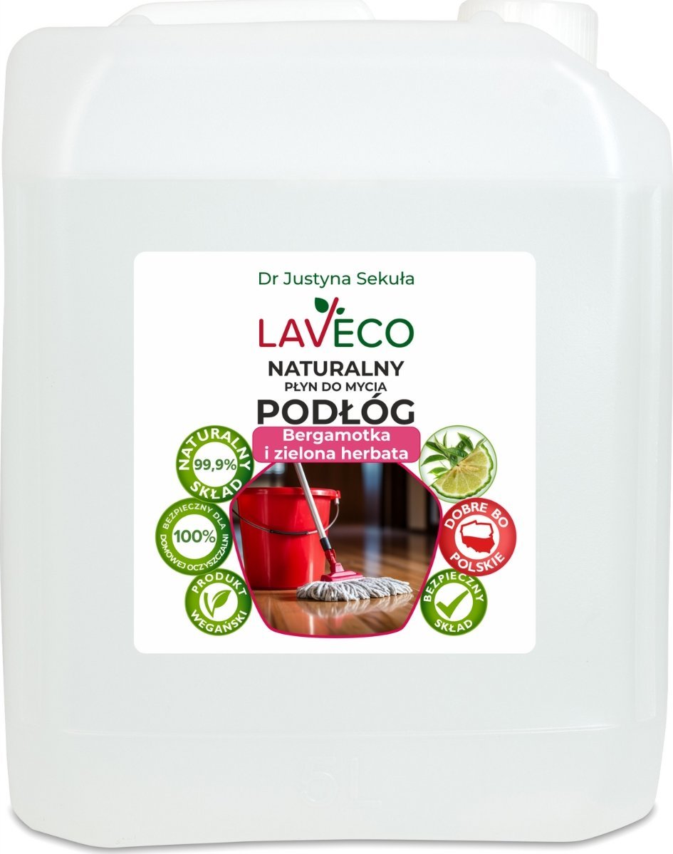 LAVECO Płyn do mycia podłóg - 5 l - bergamotka i zielona herbata