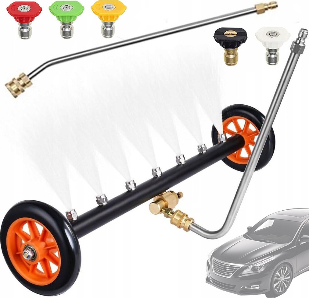 Rosfix ZESTAW LANCA DO MYCIA PODWOZIA NA KÓŁKACH SZYBKOZŁĄCZKA 1/4 7 OTWORÓW DYSZ