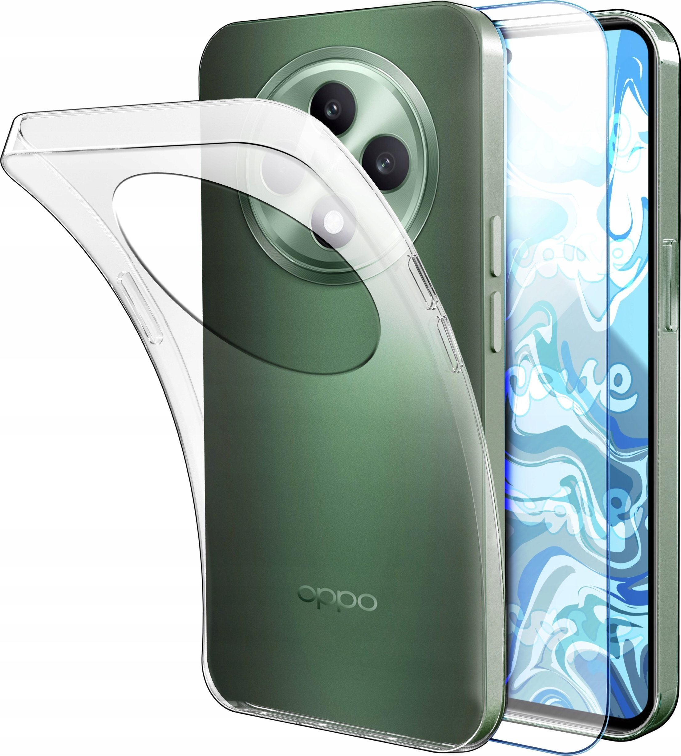 Hello Case ETUI DO OPPO RENO 12F 5G (GLOBAL) / 12FS 5G GUMOWE OBUDOWA CASE SZKŁO 9H