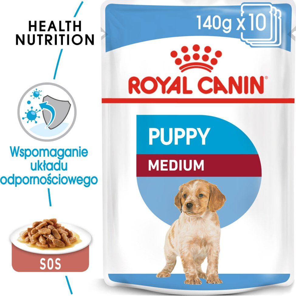 Royal Canin Karma SHN Medium Puppy w sosie 10x140g