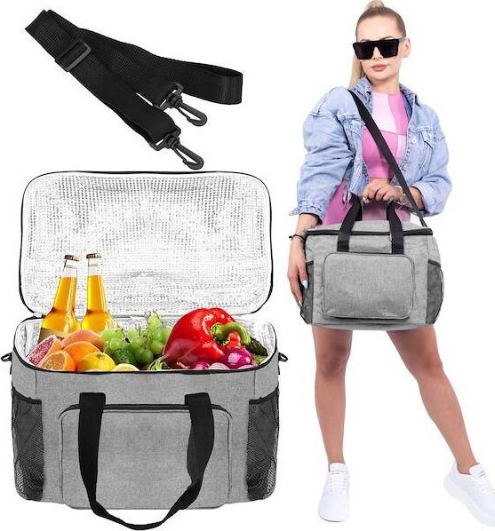 Springos Kosz termiczny 28L na jedzenie torba termiczna szary UNIWERSALNY