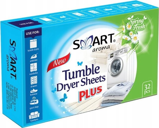 Smart Aroma, Chusteczki zapachowe do suszarek Spring Fresh, 32 sztuki