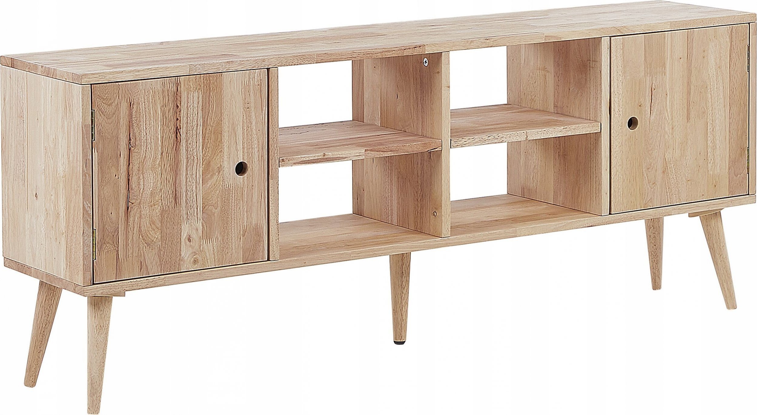 Beliani Szafka dwudrzwiowa RTV drewno kauczukowe jasne CHANDLER!