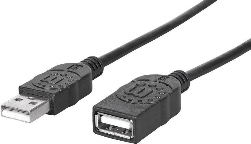 Kabel USB Manhattan USB-A - USB-A 1.8 m Czarny (338653)