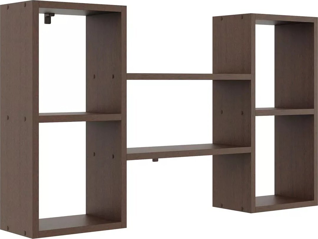 Elior Nowoczesna półka ścienna w kolorze wenge - Calmo 2X